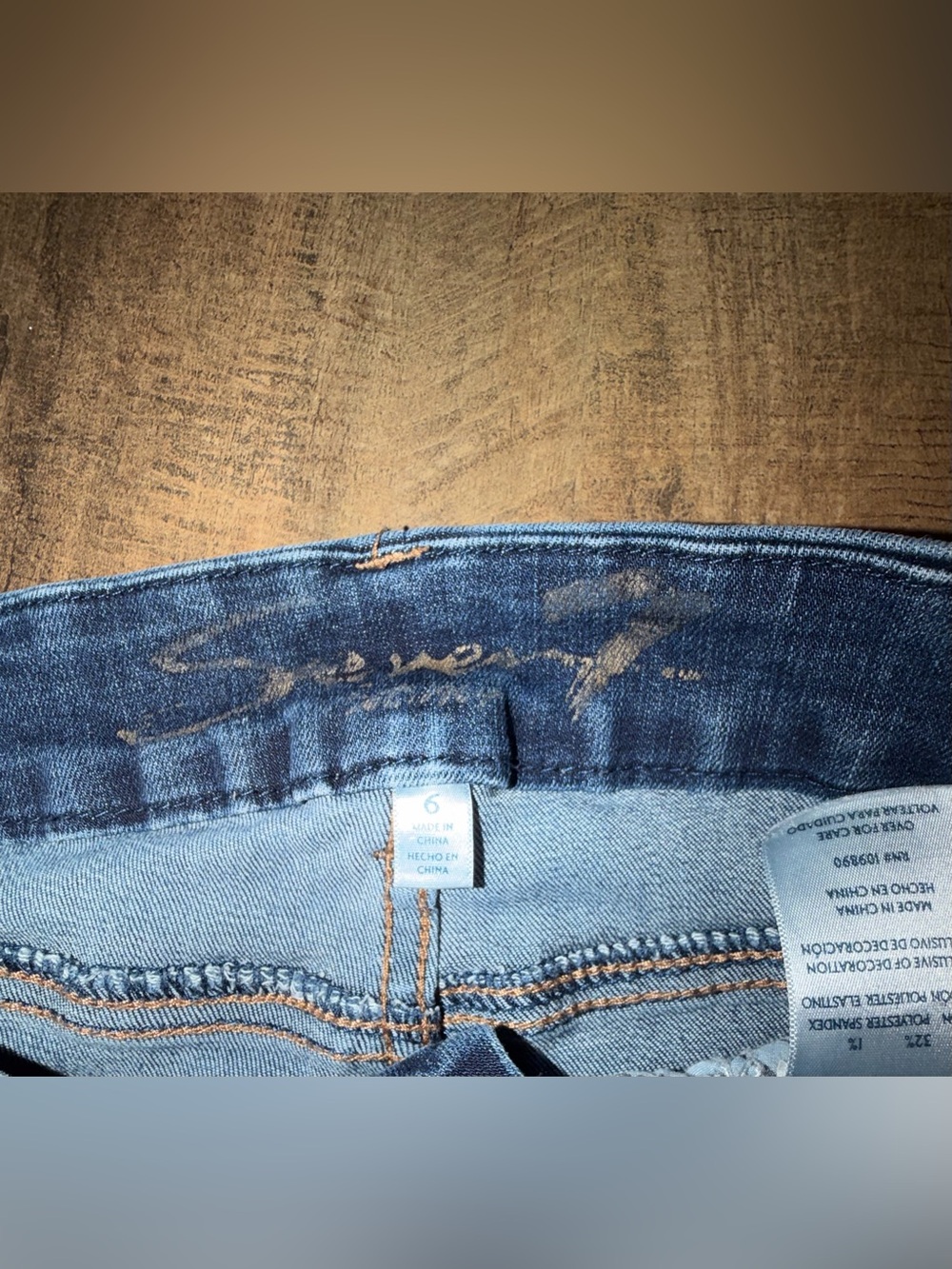 Seven7 Dark Blue Skinny Jeans - tummyless high rise size 6 - Picture 3 of 4